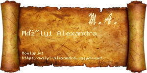 Mályi Alexandra névjegykártya